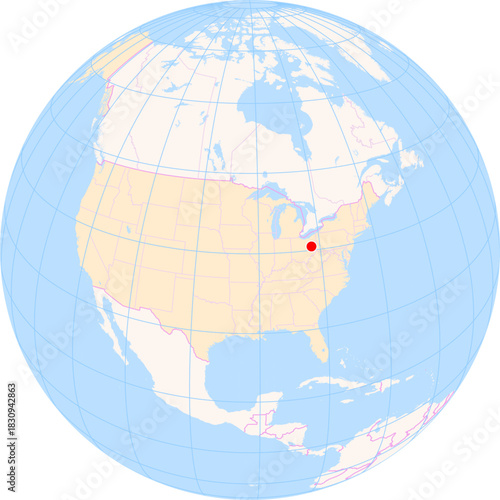 Location Map of Airport Harry Clever Field (New Philadelpha, Ohio, United States). IATA-code: PHD. No labels at all.