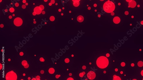Abstract red glowing bokeh lights on a dark background creating a vibrant