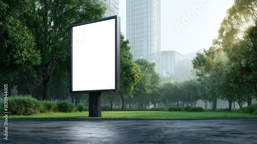 Wallpaper Mural Blank Billboard Mockup in Urban Park Setting for Outdoor Advertising and Marketing Campaigns Torontodigital.ca