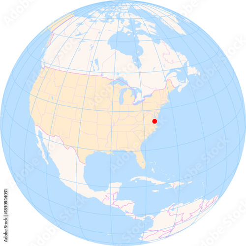 Location Map of Newport News - Williamsburg Int. Airport (Newport News, Virginia, United States). IATA-code: PHF. No labels at all.