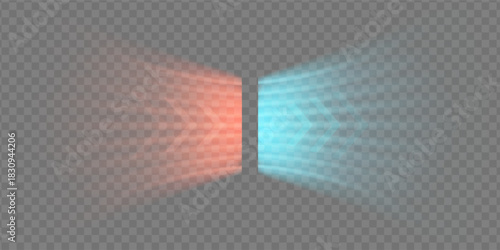 Warm red and cool blue air flow collide in soft dynamic wave thermal motion. Smooth arrows and clean currents create modern HVAC concept perfect for vector design and temperature control graphics.