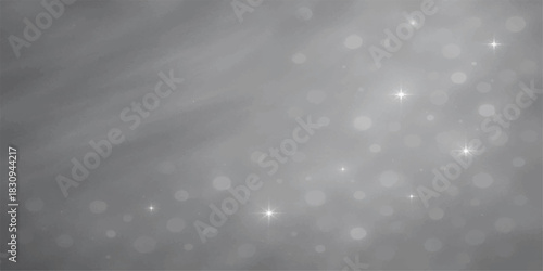 Abstract light background loop with falling blue winter snowflakes and holiday star rays
