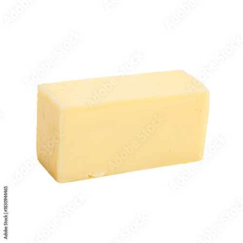 Creamy Yellow Butter Block Placed on a White Background for Culinary Use and ...