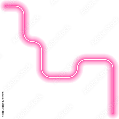 Neon line proceeds through long squared pathway with directional flow.