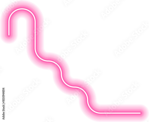 Neon line forms diagonal maze movement combined with extended zigzag lines.
