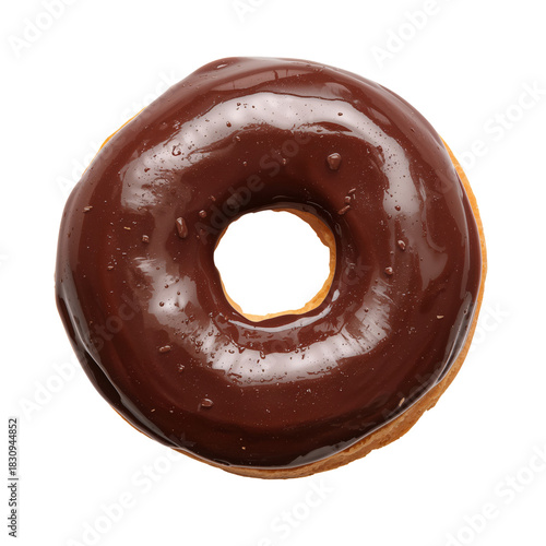 Chocolate Donut With Glossy Icing on a Plain Background, Perfect for a Sweet ...