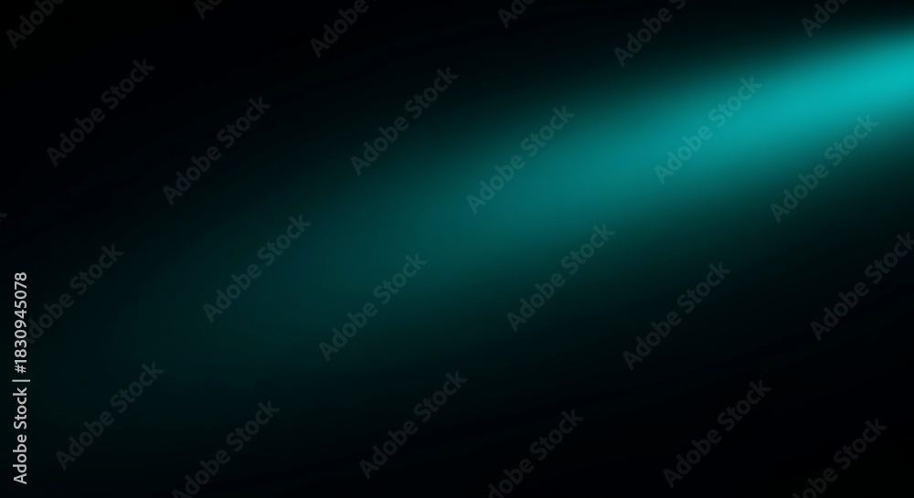 Obraz premium Abstract Teal Light Beam on Black Background.