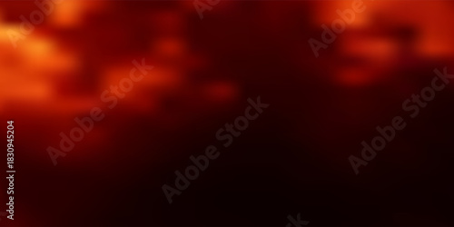 Black fiery red dramatic sky with clouds. Fire, war, explosion, catastrophe, flame. Horror concept. Web banner. Wide bloody red background with space for design. Panoramic.