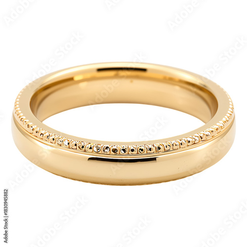 Elegant Gold Ring With Intricate Beaded Design Suitable for Special Occasions...