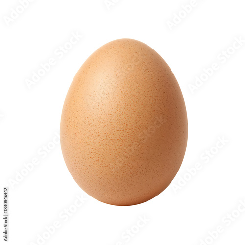 Brown Egg on White Background Ready for Cooking or Decorating for Special Occ...