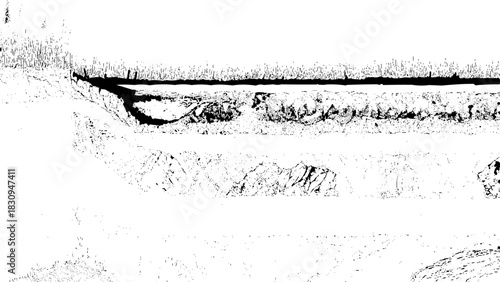 Abstract monochrome distressed grunge texture overlay for graphic design background. Vector, illustration