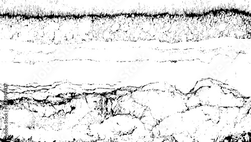 Grunge monochrome texture overlay with abstract rough and distressed patterns Vector, illustration