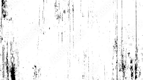 Monochrome distressed grunge texture overlay with scratches and worn details. Vector, illustration