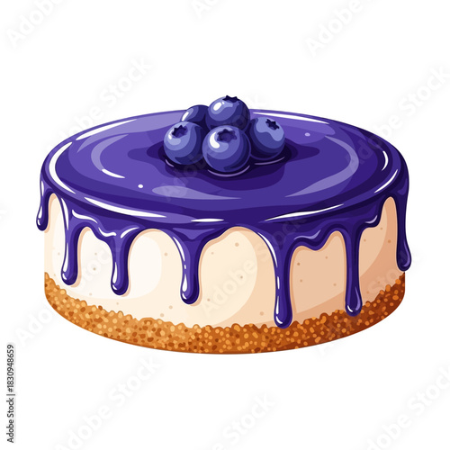 Delicious blueberry cheesecake illustration creating a delightful culinary experience for viewers