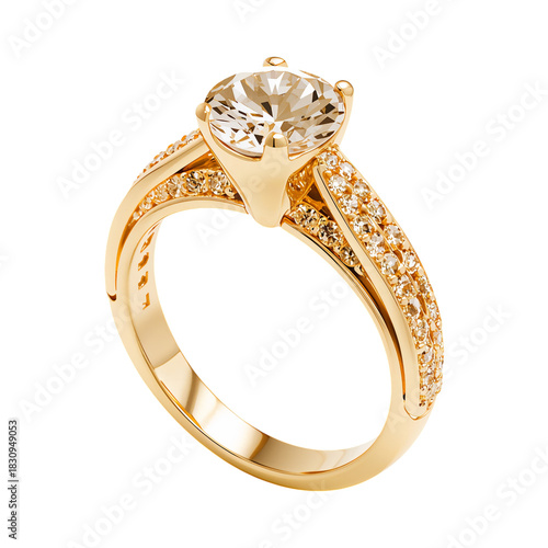 Elegant Gold Engagement Ring With Sparkling Gems for Special Moments