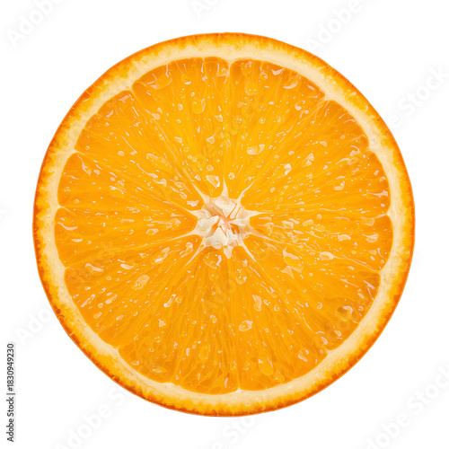 Freshly Sliced Orange Revealing Juicy Sections and Vibrant Color