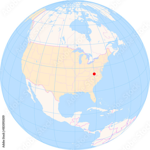 Location Map of Roanoke–Blacksburg Regional Airport (Woodrum Field) (Roanoke VA, Virginia, United States). IATA-code: ROA. No labels at all.