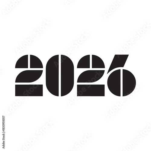 Bold black 2026 numbers in a modern geometric font