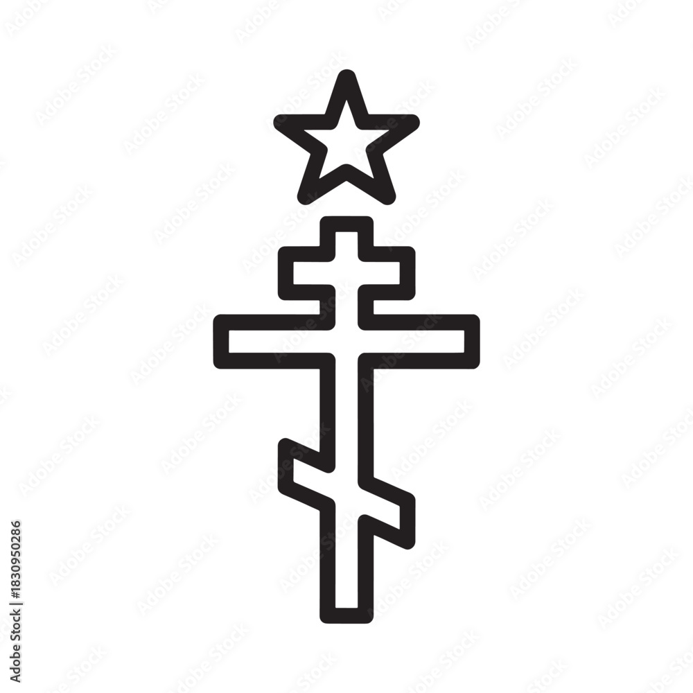 Obraz premium Orthodox christian cross with a star symbol