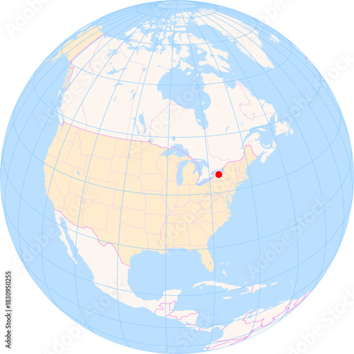 Location Map of Greater Rochester Int. Airport (Rochester, New York, United States). IATA-code: ROC. No labels at all.