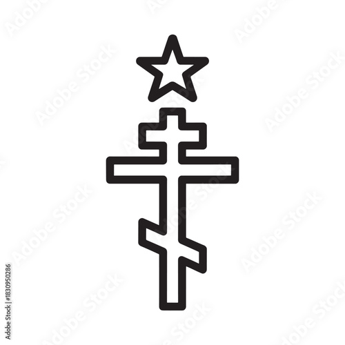 Orthodox christian cross with a star symbol