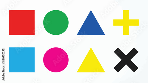 Free Download Colorful Geometric Shapes on White Background - GFXLoad