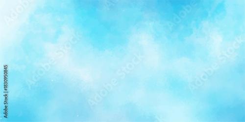 A bright summer day reveals a clear blue sky with white clouds and sunlight creates a beautiful nature cloudscape in the sunny atmosphere