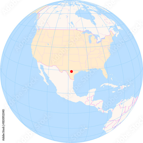 Location Map of San Antonio Int. Airport (San Antonio, Texas, United States). IATA-code: SAT. No labels at all.