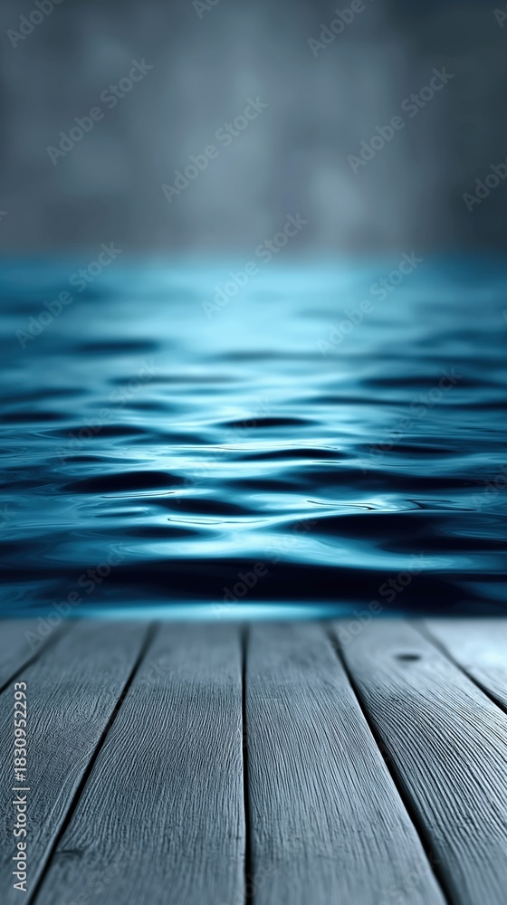 Fototapeta premium Serene wooden pier overlooking tranquil ocean water