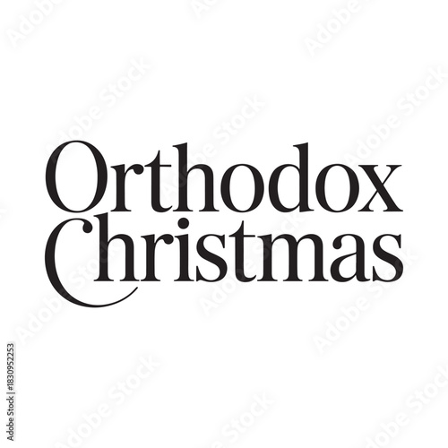 Orthodox christmas text graphic