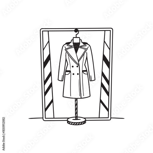 Classic Trench Coat on Display Stand
