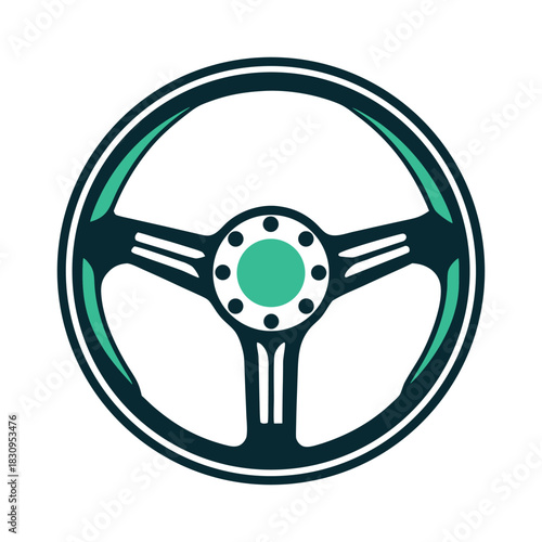 Steering Wheel Vector Icon, Automotive Design Vector Icon Set of Various Transportation Vehicles