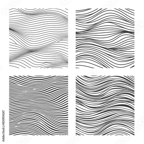 Monochromatic abstract line patterns forming complex shapes reminiscent of nature's organic forms
