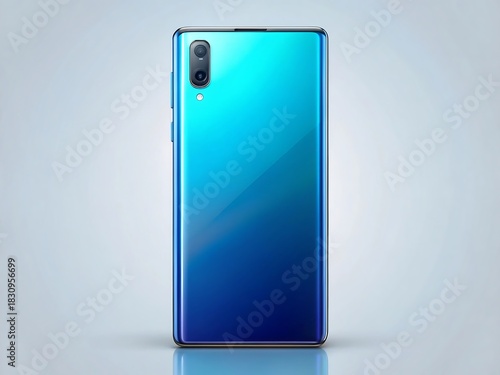 Back view of blue gradient smartphone
