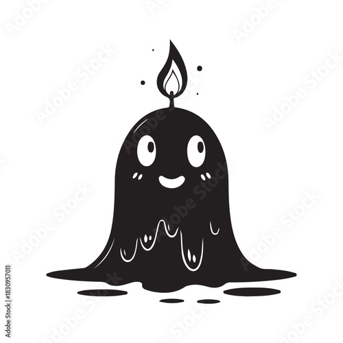 Cute ghost slowly silhouette.