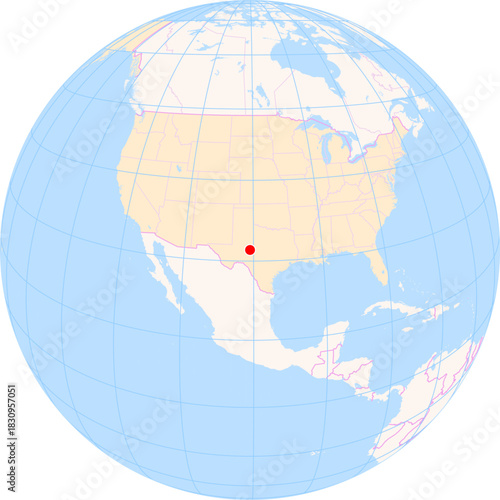 Location Map of San Angelo Regional Airport (Mathis Field) (San Angelo, Texas, United States). IATA-code: SJT. No labels at all.