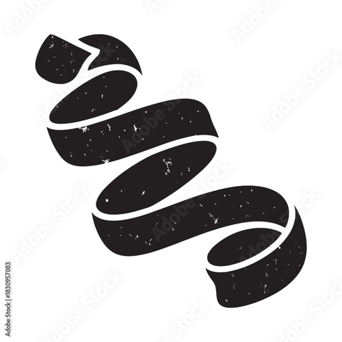 Black ribbon banner with textured grunge effect