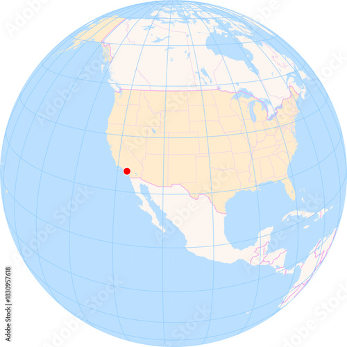 Location Map of John Wayne Airport (Santa Ana, California, United States). IATA-code: SNA. No labels at all.