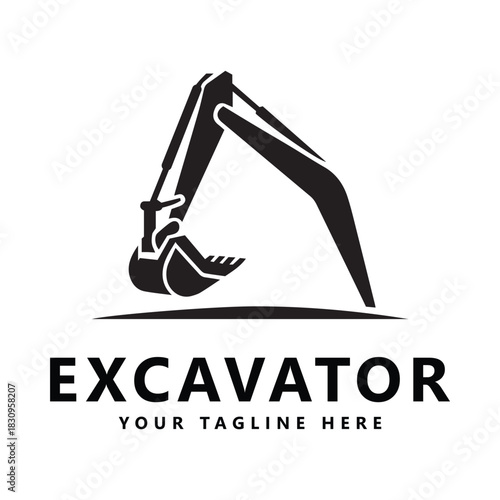 Excavator and construction logo designs vector template