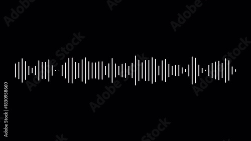 Podcast audio waveform with microphone icon Animation on a transparent background, Audio waveform with microphone icon animation, Audio Equalizer Background Animation With Alpha Channel.