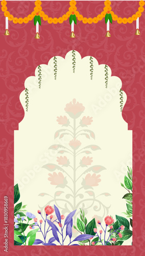 Indian Wedding Invitation set of Mehndi, Sangeet and wedding