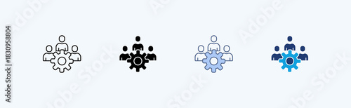 Team Collaboration Multiple Icon Illustration Vector