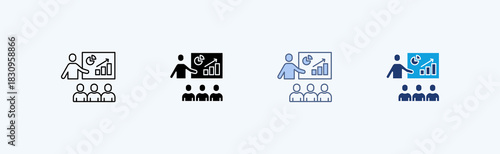 Training Session Multiple Icon Illustration Vector