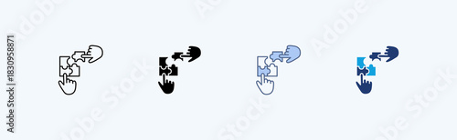 Team Building Multiple Icon Illustration Vector