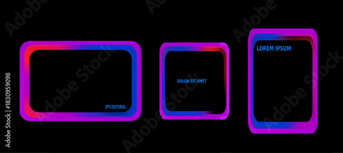 A set futuristic gradient frame, editable vector file, black Monday theme, modern, digital, sleek, minimalist.