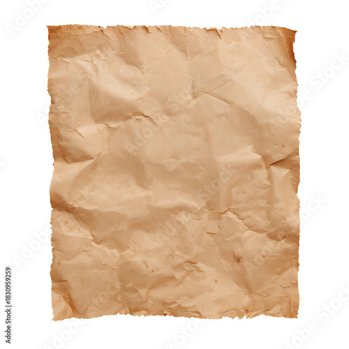 Crumpled Brown Paper Texture Background for Creative Projects and Design Uses