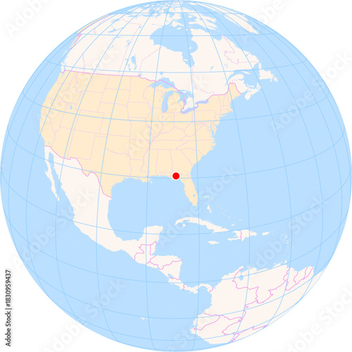 Location Map of Tallahassee Int. Airport (Tallahassee, Florida, United States). IATA-code: TLH. No labels at all.