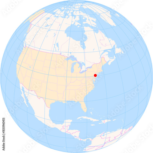 Location Map of Trenton–Mercer Airport (Trenton, New Jersey, United States). IATA-code: TTN. No labels at all.