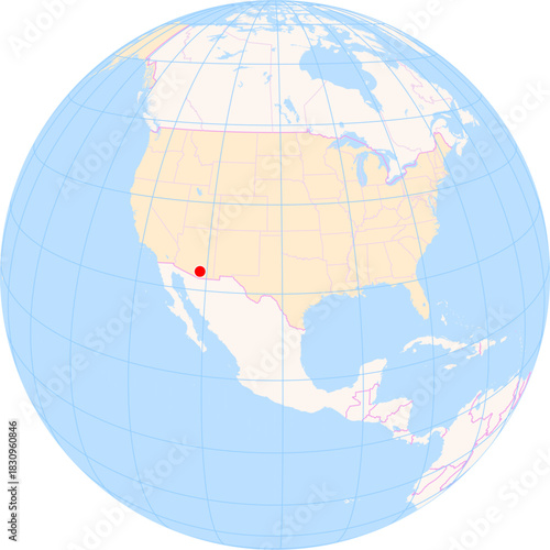 Location Map of Tucson Int. Airport (Tucson, Arizona, United States). IATA-code: TUS. No labels at all.