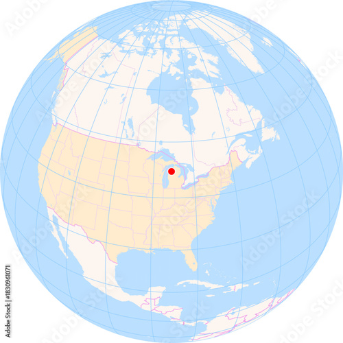 Location Map of Cherry Capital Airport (Was Cherry County Airpark) (Traverse City, Michigan, United States). IATA-code: TVC. No labels at all.